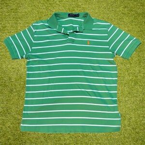 Ralph Lauren green striped polo shirt Size Medium